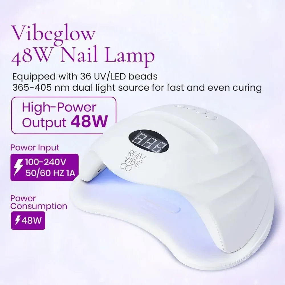 48W UV LED Gel Nail Lamp with Phone Holder & Auto Sensor